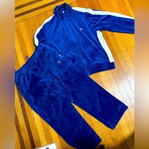 FILA dark blue Classic VELOUR tracksuit! Rare Colorway! Jacket plus pants! Large